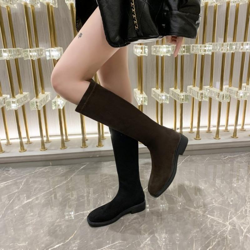 Brand Women's Boots Square Toe Chunky Heel Riding Boots for Women Platform Shoes Outdoor Casual Dress Women's Knee High Boots