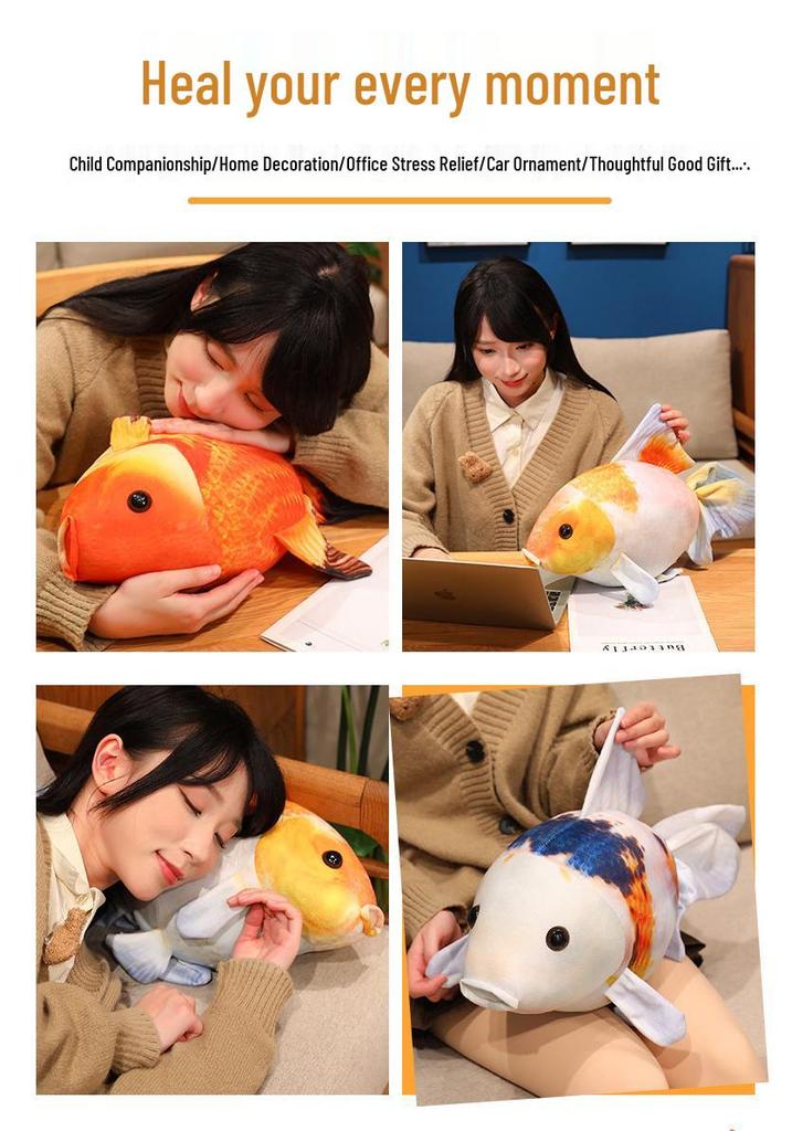 Plush Cartoon Goldfish Pillow - Soft Cushion & Soothing Doll for Girls
