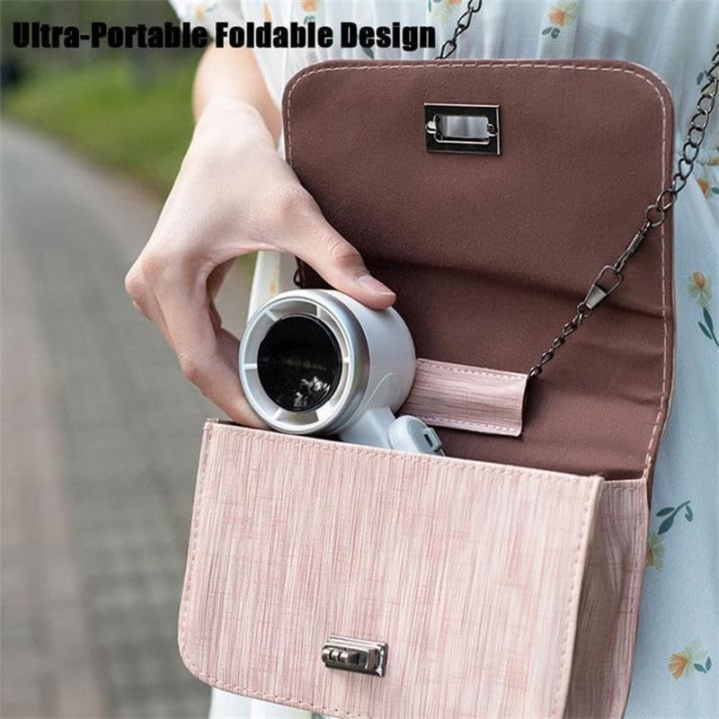 1Pc Portable Handheld Turbo Fan,Hand Folding High-Speed Turbine Fan