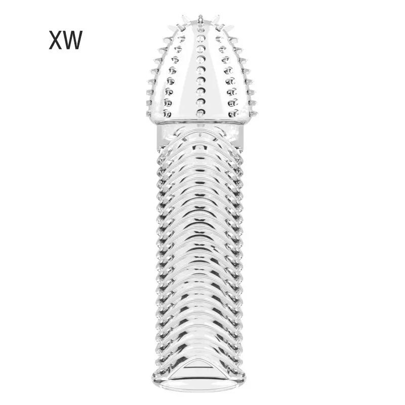 Penis Extend Sleeve Reusable Condoms Delay Ejaculation 15cm Penis Sleeve Cock Cover Sex Toy for Men Adult Sex Products