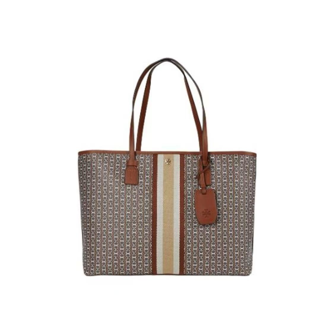 

Tory Burch Gemini Link Coated Canvas All Over Print Commuter Large Capacity Canvas Crossbody Tote Bag Women Bags 58450-905 Basic Set (Bag+Dust Bag)