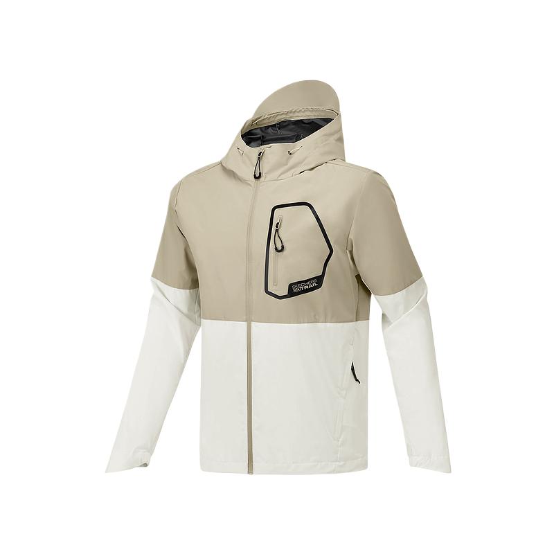 Skechers Outdoor Series Logo Print Comfortable Fashion Casual Versatile Jacket Men Jacket Eggshell P225M044-00V7 L