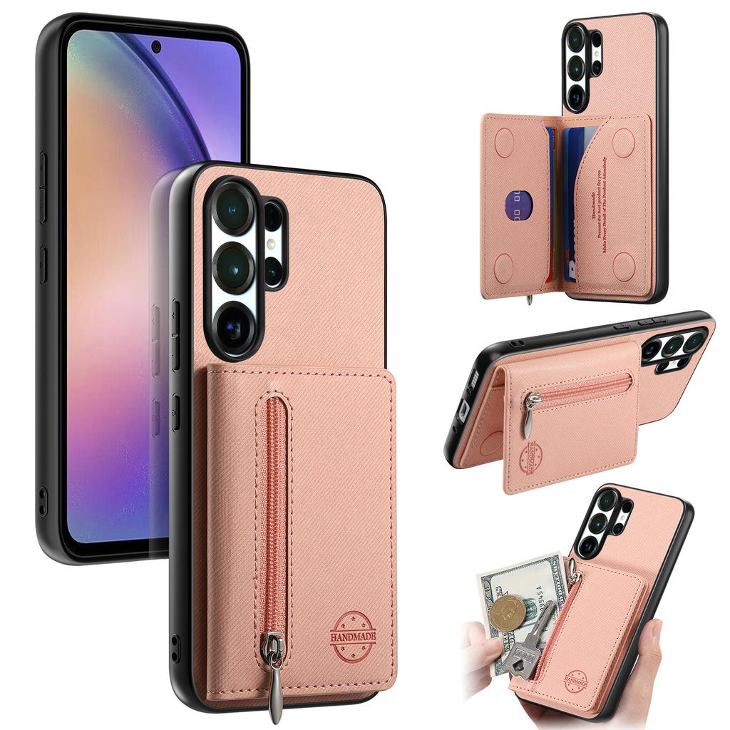 Cowboy-Muster Reißverschluss Magnetkartenfach Geldbörse Leder Handyhülle Für Samsung S25 Ultra S24 Plus S23 A17 A07 Tasche Ständer Hülle