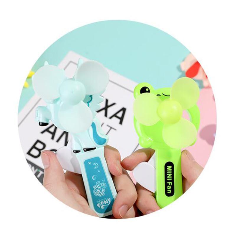 Cartoon Fan Mini Portable Push-type Hand-held Manual Fan Summer Cooling Supplies