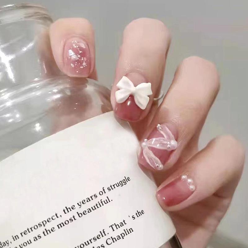 

Removable Gradient Sweet Pink Halo False Nail Patches