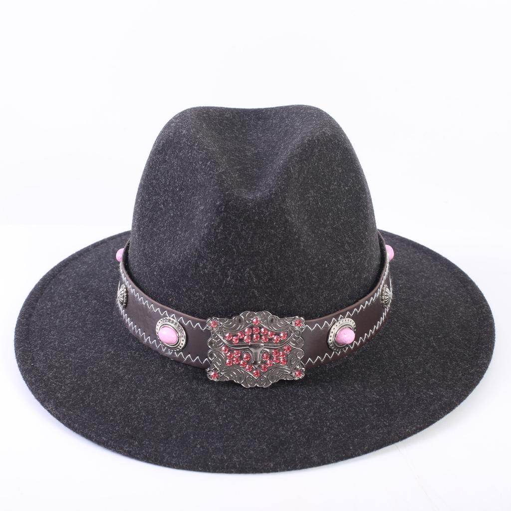 Popular European and American High-end Wool Top Hat, Men's and Women's Fashion Versatile Elegant Top Hat Jazz Hat