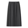 Women's Gray High-Waist Slit Bodycon Midi Skirt - 2025 Spring/Autumn Collection