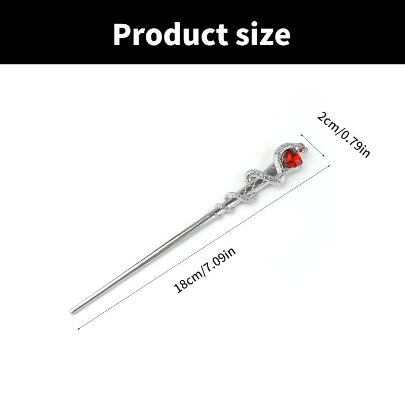 Exquisites Crystal Snake Hairclip Halloween Costumes Hairpins Long Hair Accessory for Distinctive Look