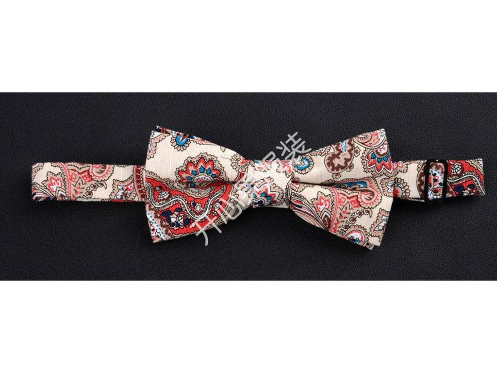 Men's Slim Fit Floral Retro Cotton Linen Bow Tie - Unisex Hong Kong Style for Weddings and Casual Workwear