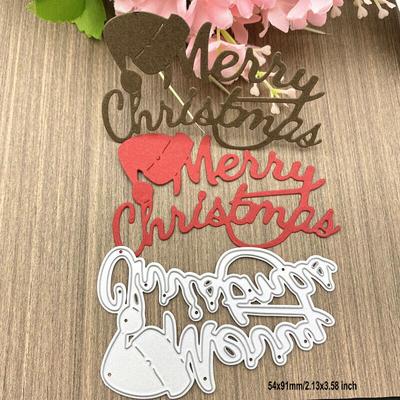 List wesołych świąt bożego narodzenia wykrojniki metalowy szablon DIY Scrapbooking papierowa karta albumu tłoczenie rękodzieło sztuka dekoracyjna Die Cut kapelusz
