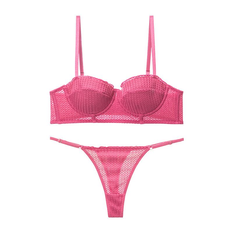 

Французское сексуальное нижнее белье женский бюстгальтер с верхней поддержкой против провисания груди, полупрозрачная чашка, тонкий хлопок, для маленькой груди, собирающий бюстгальтер XL розы красного