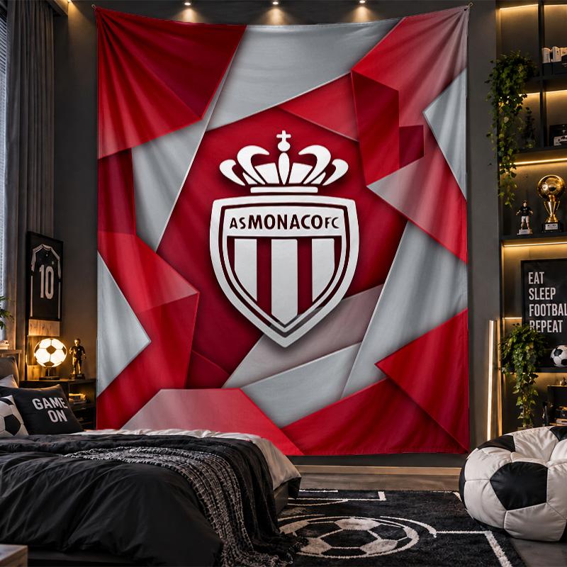 Wall Hanging Tapestry Monaco FC Print Cloth for Living Room Bedroom Home Decor