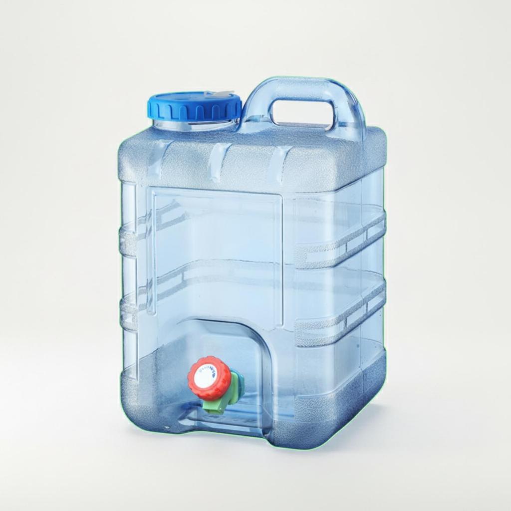 Water Jug with Spigot Transparent Faucet Portable for Campers, Journeyers, Camping,