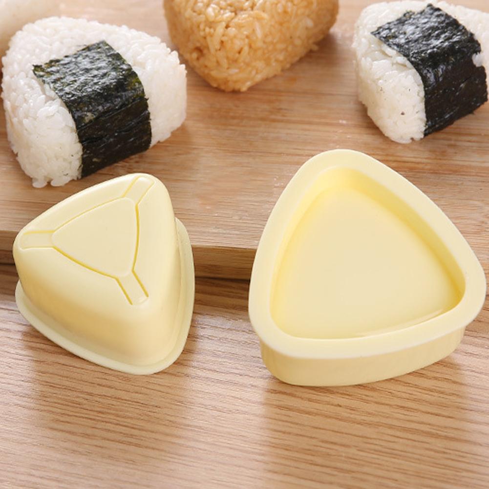 2Pcs Onigiri  with Rice Spoon Triangular Sushi Maker  Reusable Lightweight Food Press  Bento Kitchen Gadget Sets