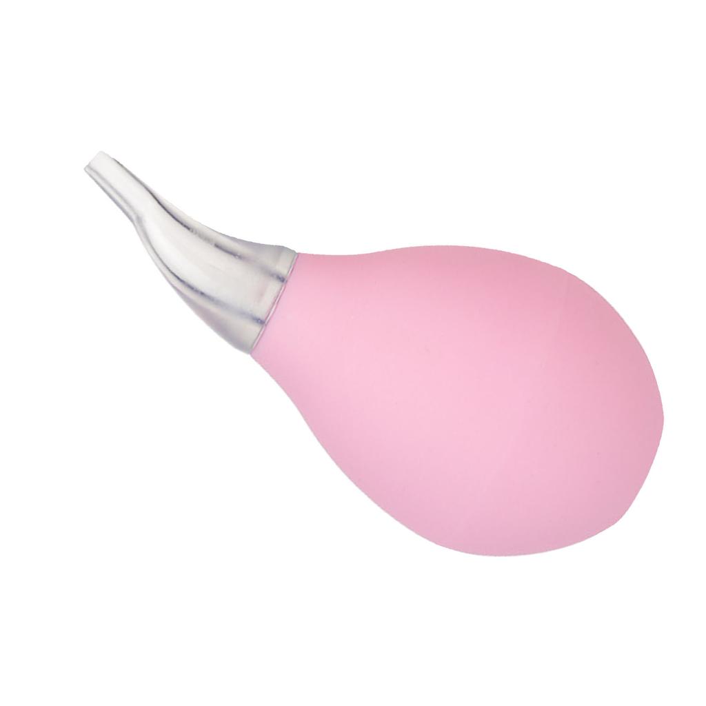 Baby Nasal Aspirator Drop Shaped Nasal Cleaner PVC Manual Squeeze Medical Silicone Head Nose Cleansing Sucker for Newborn Pink