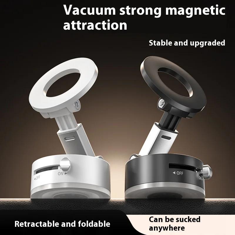 [2025 New  Strong Suction Mobile Phone Holder] One-Button Exhaust Vacuum Magnetic Suction Cup Mobile Phone Holder Portable