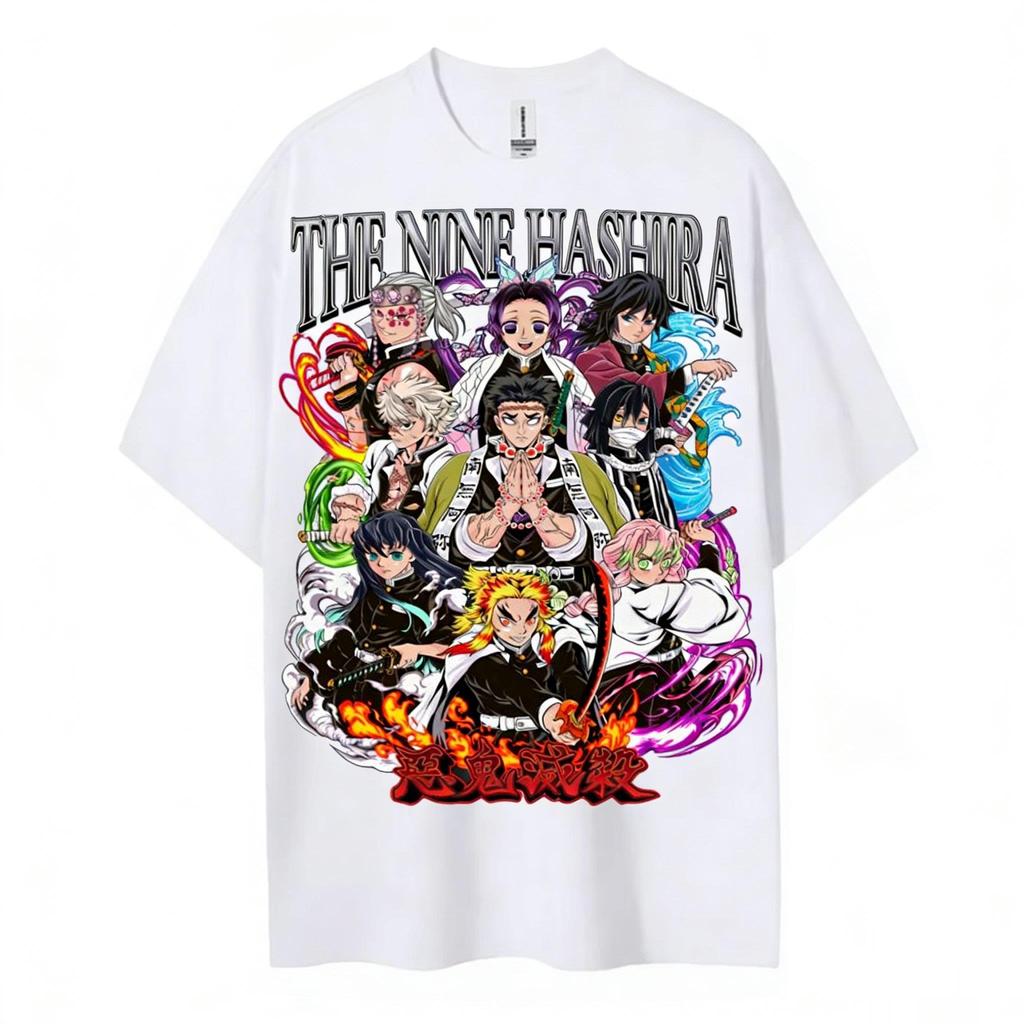 Demon Slayer Hashira T Shirt Men Women Anime Graphic Tee Cotton Short Sleeve Casual Tops Summer 2026 Kimetsu No Yaiba Streetwear