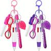 12pcs Multifunctional Nurse Pen Set, Including Pen Light, Permanent Marker, Multicolor Ballpoint Pen, Keychain Clip, Folding Scissors