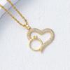 Full Diamond Love Necklace Female Simple Design Versatile Zircon Heart Ring Pendant Clavicle Chain