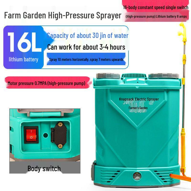 Multifunctional High-Pressure Electric Backpack Sprayer with Lithium Battery