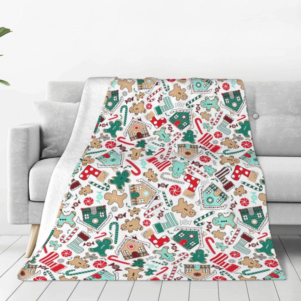 Custom Merry Christmas Wallpaper Blanket 3D Printed Soft Flannel Fleece Warm Throw Blankets For Office Bedroom Sofa Quilt