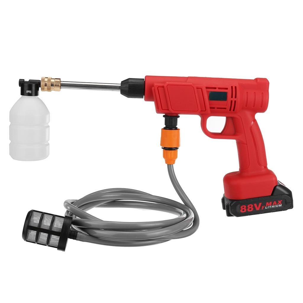 88VF 1000W Cordless Water Jet Car Washer Portable High Pressure Water Spray Gun Foam Water Nozzle Cleaning Machine