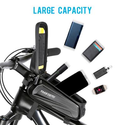 Waterproof Bicycle Phone Mount Bags Front Frame Top Tube Bag with Touchscreen Phone Holder Case