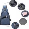 Sling Bag Chest Bag with USB Charging Port Men Women Lightweight Crossbody For Hiking,Cycling Traveling