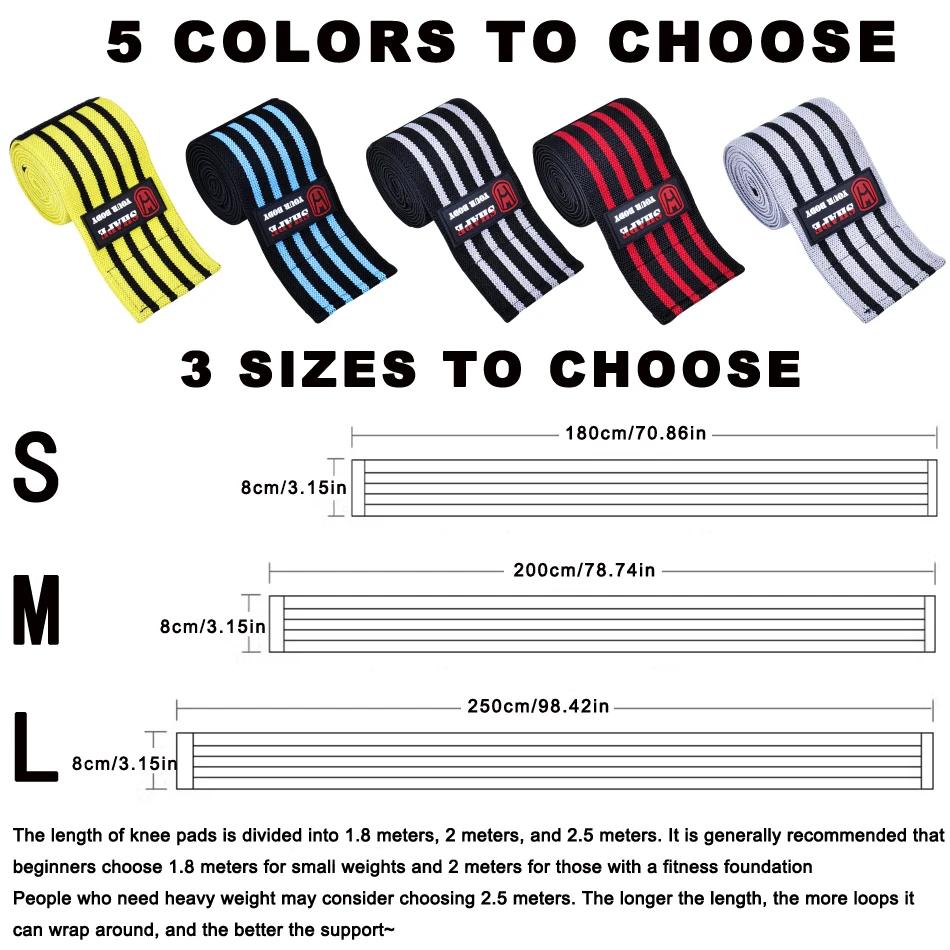 Fitness Elastic Knee Pads Sports Knee Bandages Protector Thigh Wraps Weight Training Leggings Strength Knee Support