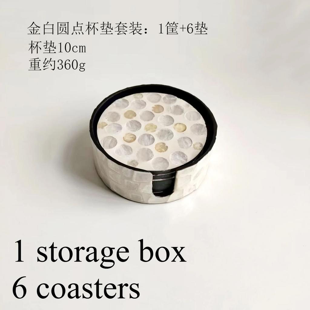 Handmade Shell Coaster Set Creative Colorful Insulation Placemat Light Luxury Natural Shell Tea Coaster Home Desktop Decoration
