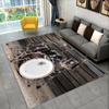 Drum Kit Music Instruments Drum Set Area Rug,Carpet for Home Living Room Bedroom Sofa Doormat Kitchen Decor,Non-slip Floor Mat