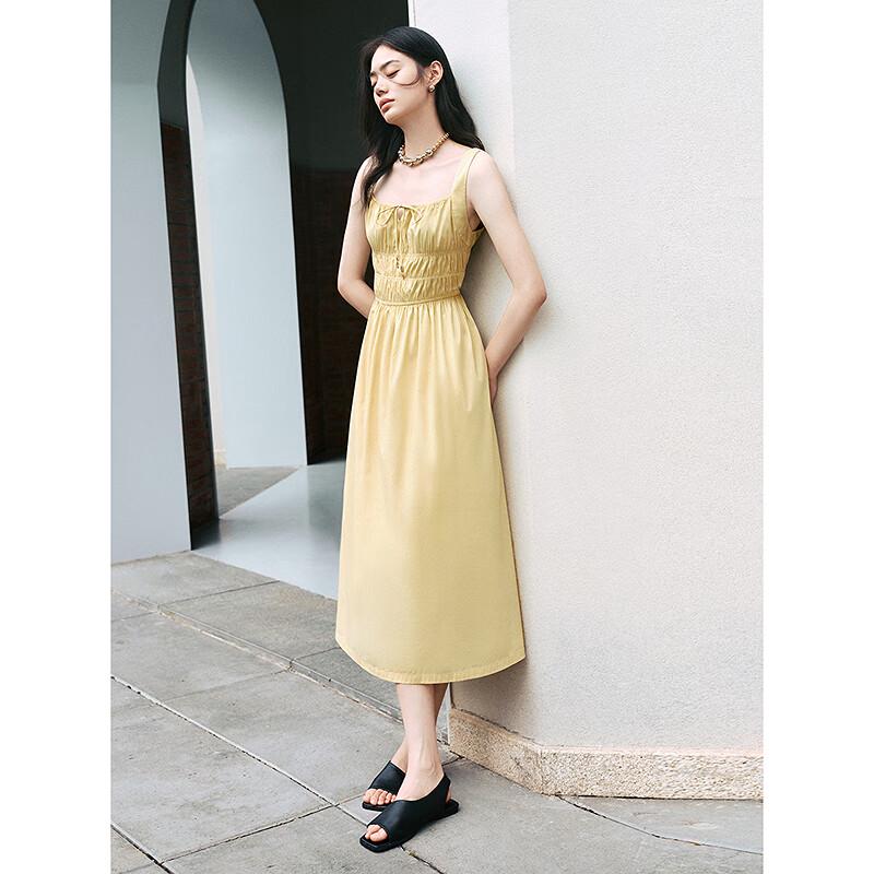 Peacebird Women's Sleeveless French Style Solid Midi Dress