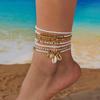 Trendy European & American Pearl Starfish Anklet Bracelet - Beaded Fashion Jewelry Beach Gift for Women