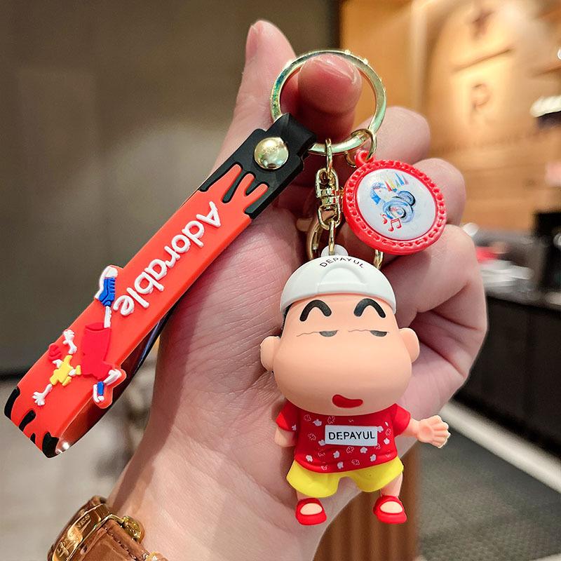 Cartoon Crayon Shin-chan Keychain Toys Cute Bag Pendant Backpack Ornaments Car Key Ring Accessories Kids Charm Christmas Gifts