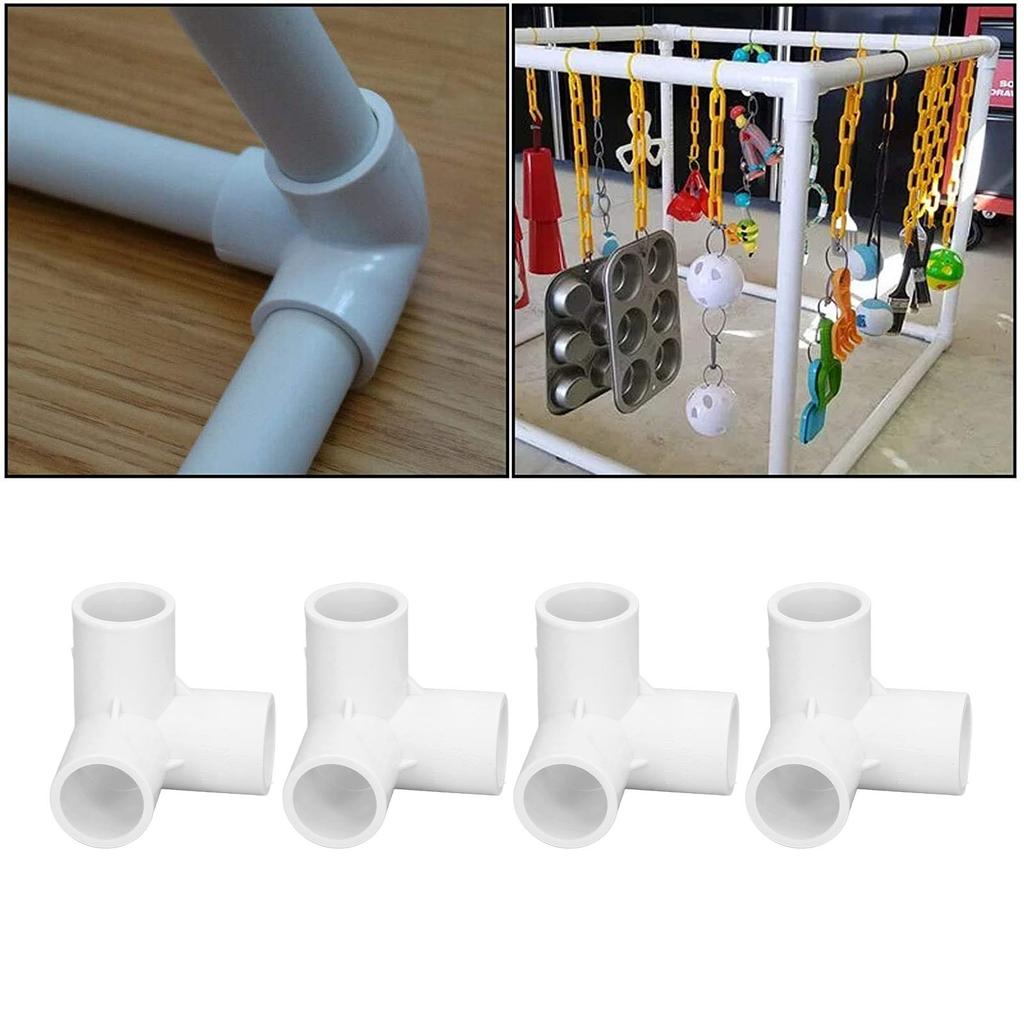 10PCS 3 Way Pipe Fittings PVC Plastic Right Angle Tee Corner Connector 20mm Inner Diameter
