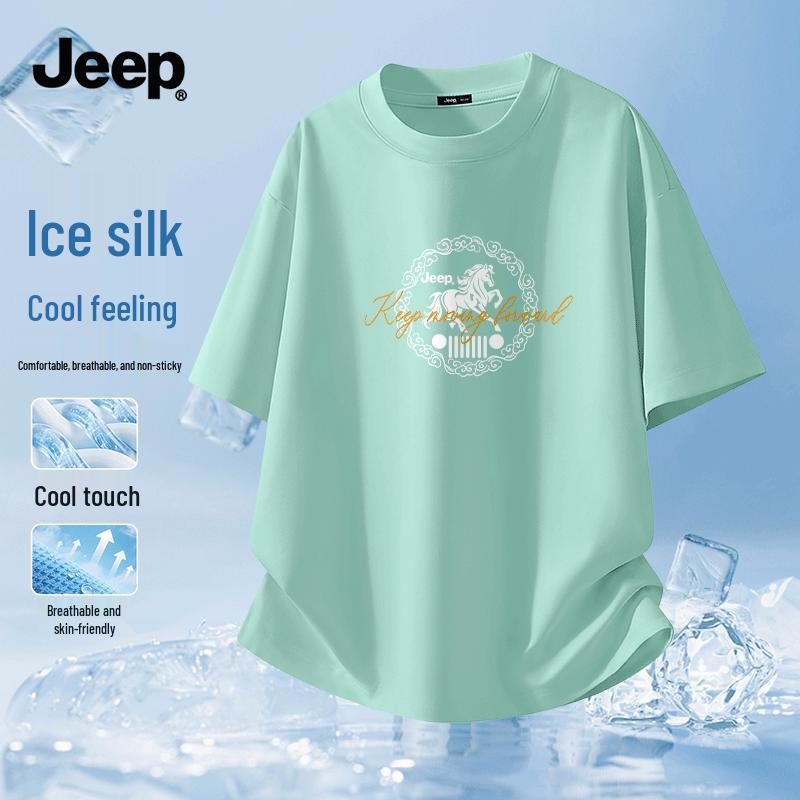 

JEEP Men s Ice Silk Cooling Short Sleeve T-Shirt with Horse Graphic 3XL