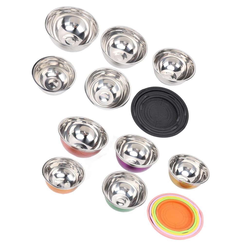 5 Pieces Stainless Steel Bowls with Lids Multipurpose Baking and Mixing Bowl Set for Vegetable Fruit