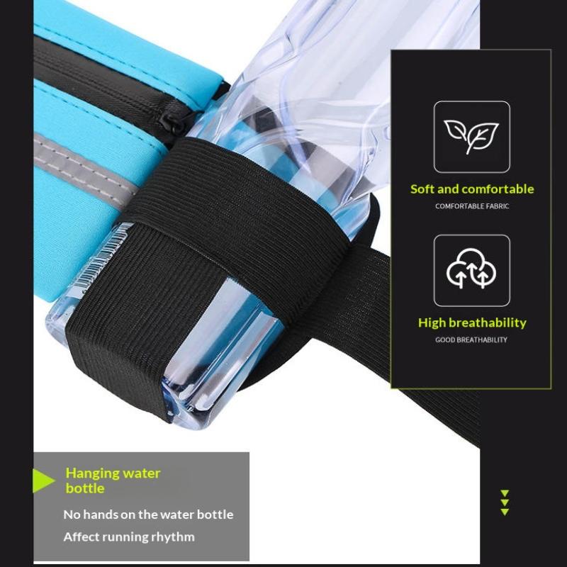 Reflective Running Waist Belt Slim Water Resistant Adjustable Strap for Gym Workout Marathon Jogging Portable Phone Pouch