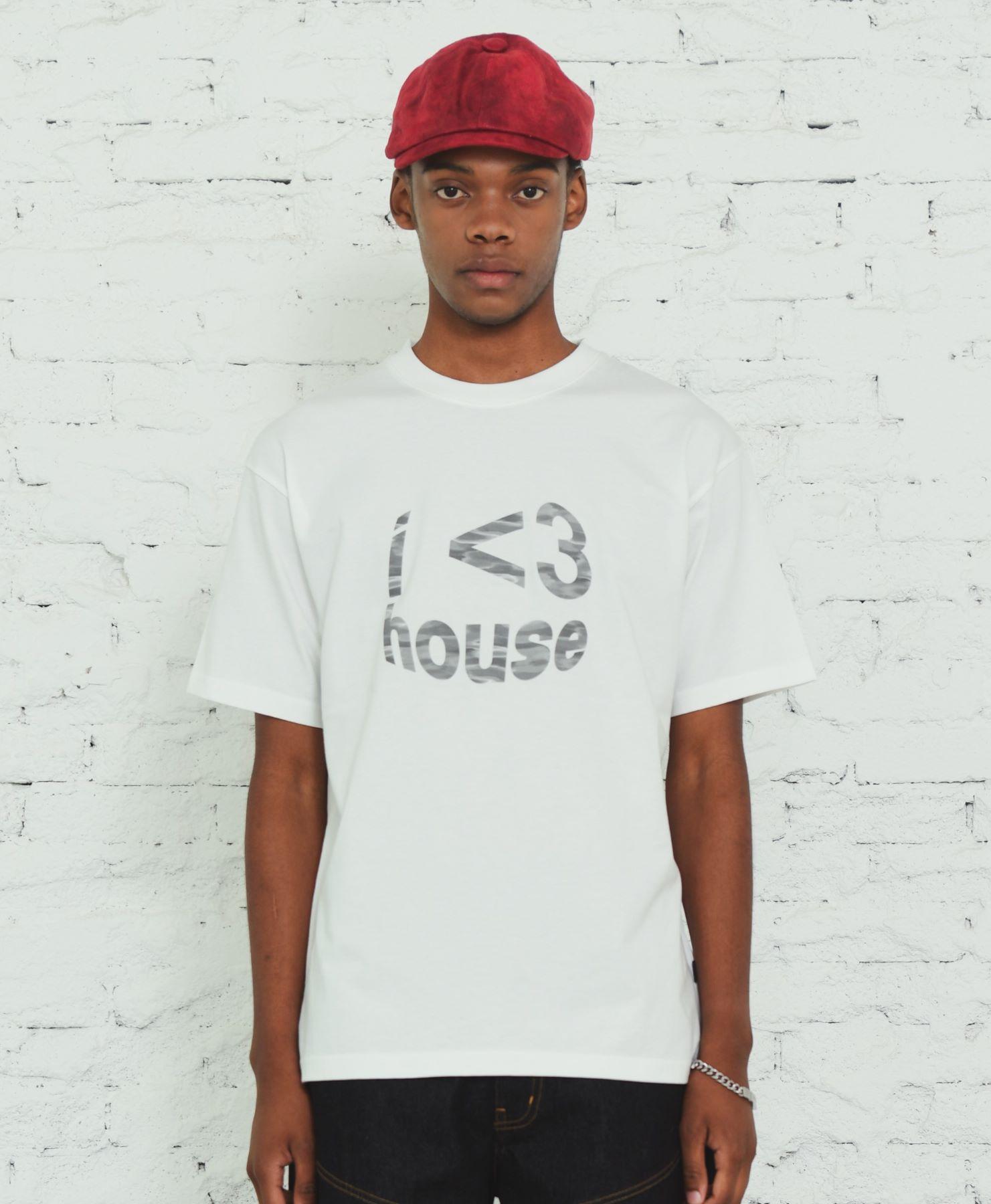 Bajubiju I Love House T-Shirt [White-Grey Camo] Xl