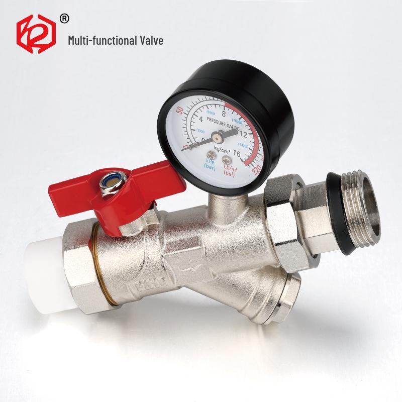 All-Copper PPR Floor Heating Manifold Valve Set with Inlet/Outlet Valves and Filter (32/25)