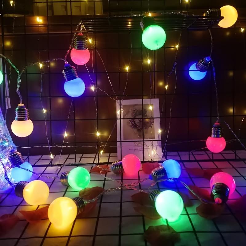 Guirlande Lumineuse Ampoule 5m 20 LED Étanche Solaire/Batterie pour Fête Intérieur/Extérieur Décoration Jardin Noël Guirlande Lumineuse
