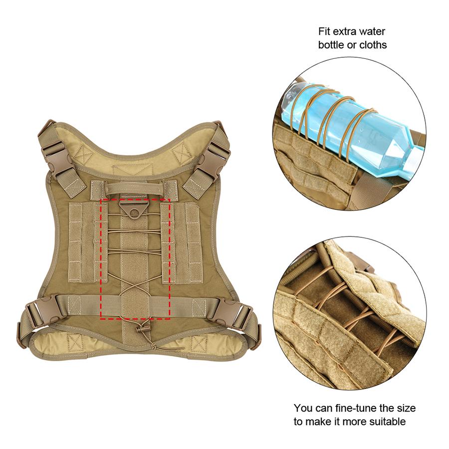 K9 Dog Training Harness Leash Military Tactical Dogs Harnesses Working Dog Vest Pet Bungee Leash For German Shepherd Bulldog