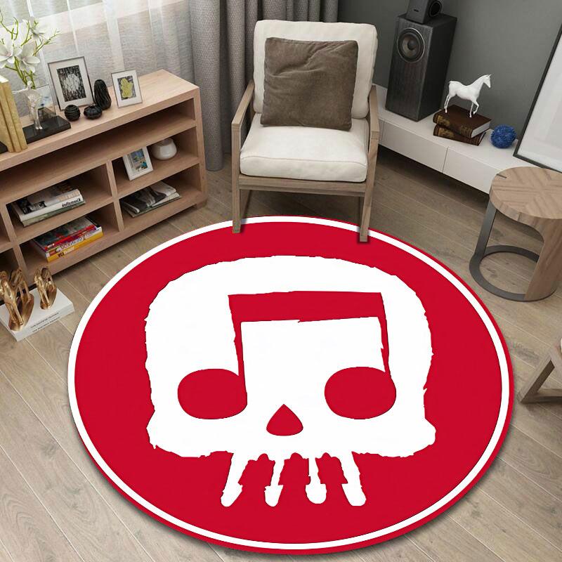 Playful Round Christmas Multicolor Rug Pad, Non-Slip Floor Mat for Kitchen