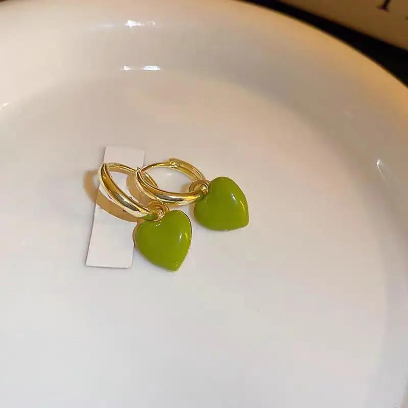 

LATS Новый дизайн Красные серьги-подвески в виде сердечек любви для женщин Золотистого цвета Серьги-капли персикового цвета в винтажном стиле Можно разделить Циркон