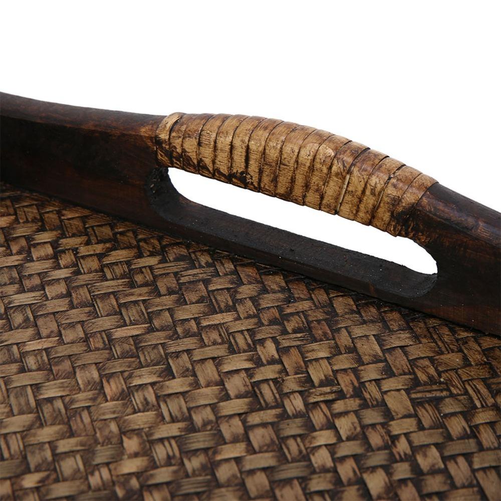 Breathable Hollow Tea  Tray Wooden Fruit Tray Eco Friendly Weave Tray  Tea Room