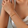 New Minimalist Round Bent Pipe Bead Bracelet for Women, Stainless Steel Gold Color Bracelet Dainty Luxury Jewelry for Gift