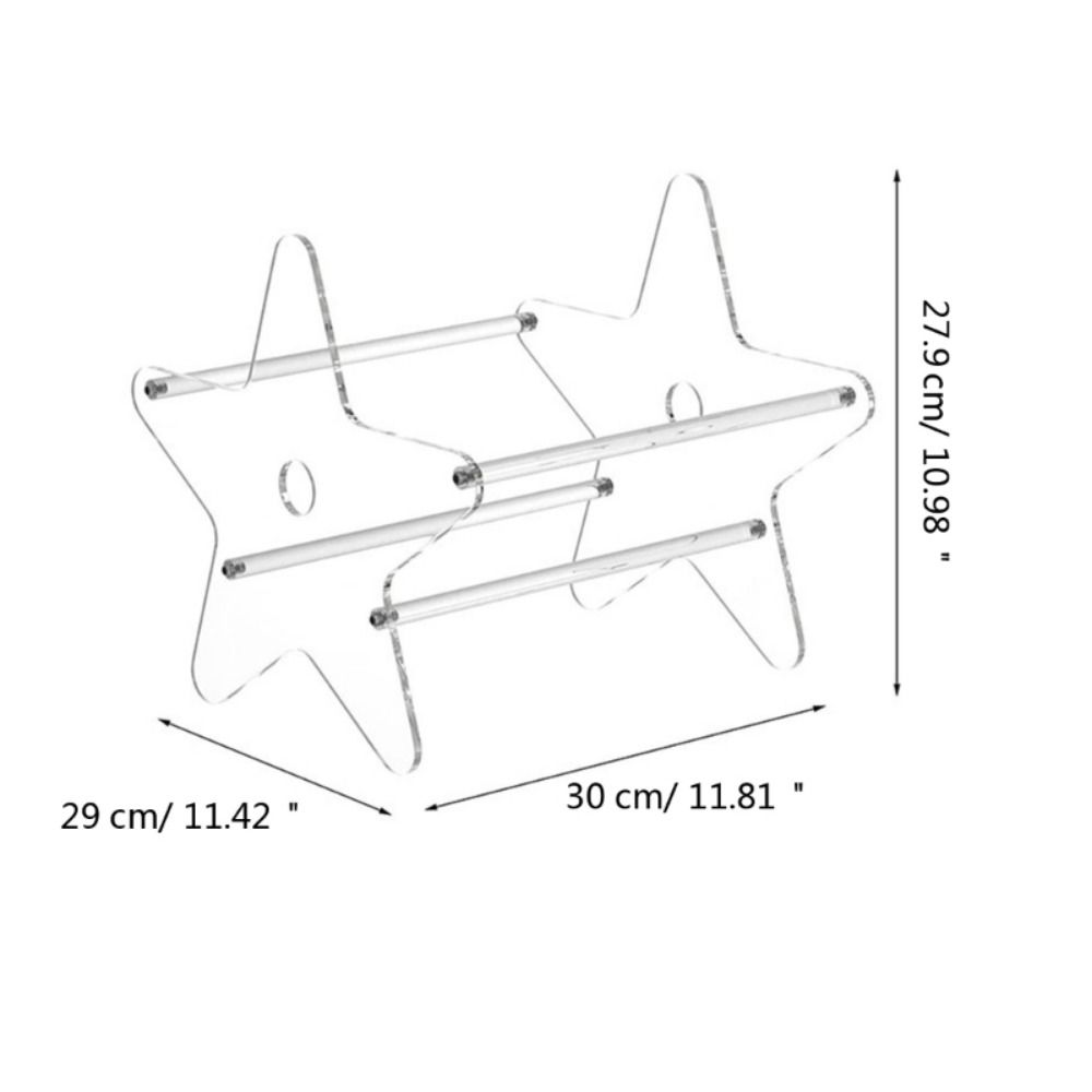 Easy to Use Standing Display Shelf Transparent Detachable Record Storage Rack Five-pointed Star Acrylic Display Stand CD