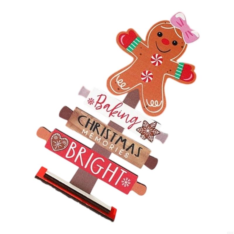 Gingerbreads Man Christmas Tree Sign Wooden Ornament For Holiday Shelf Display Festive Home Decoration And HX6C