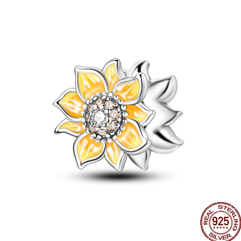 Copper Jewelry Pendant Early Spring Four Leaf Clover Flower Charm Fit Pan Beads Jewelry Birthday Diy Gift Fine Jewelry