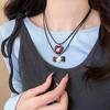 Vintage Niche Dark Kitty Cat Necklace Cartoon Cute Premium Sense Beaded Collarbone Chain Love Pendant Necklace